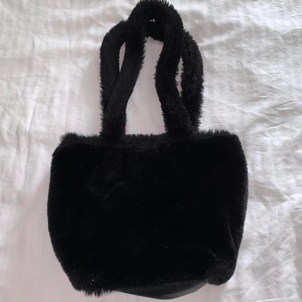 Brandy Melville Fuzzy Black Tote